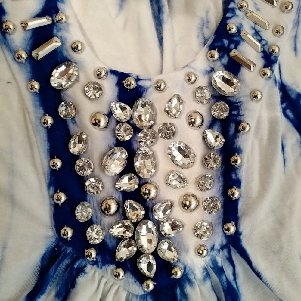 Boston Proper Size Xs Rhinestone Embellished Top